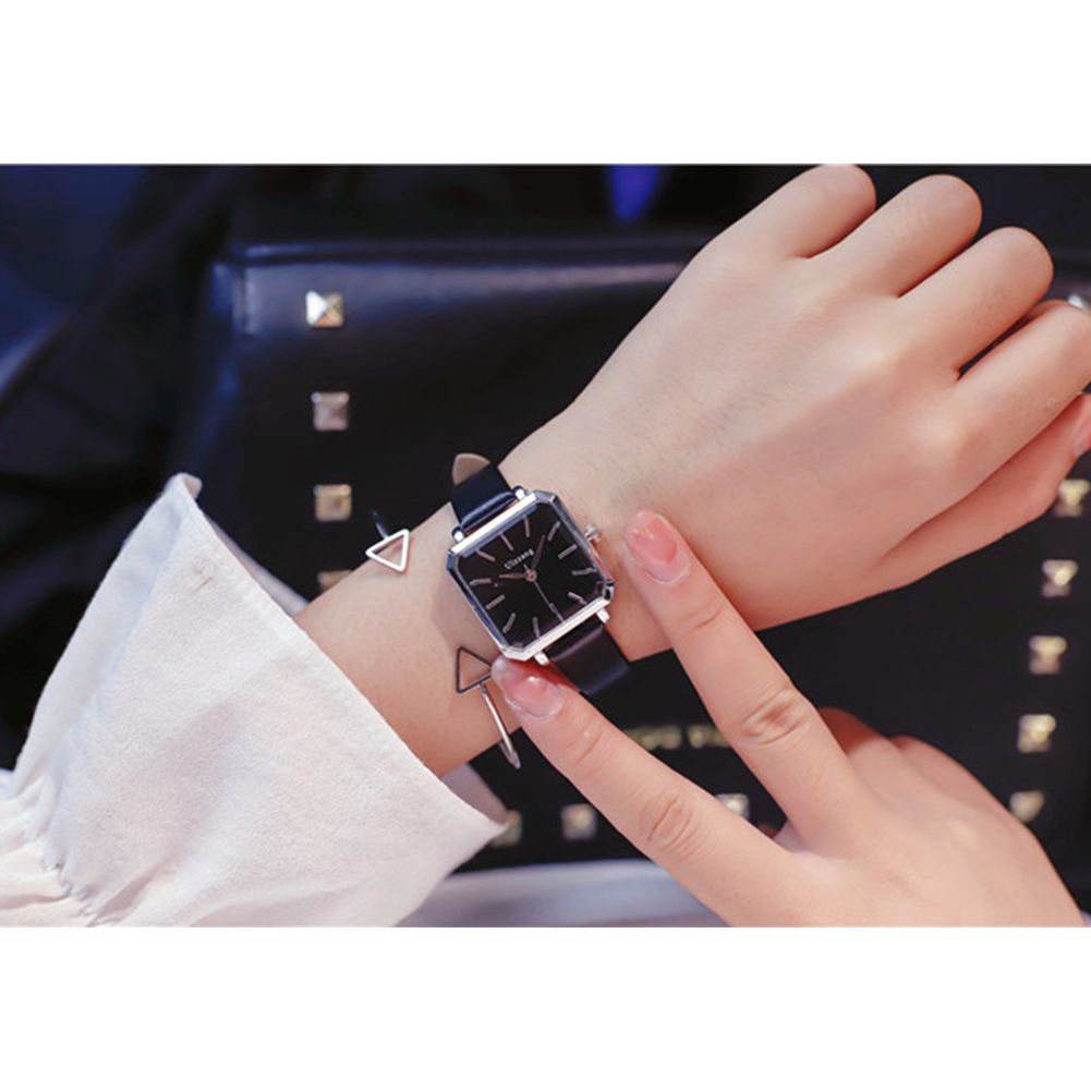 Women ple Style Fashion Vintage Square Shape Quartz Watch