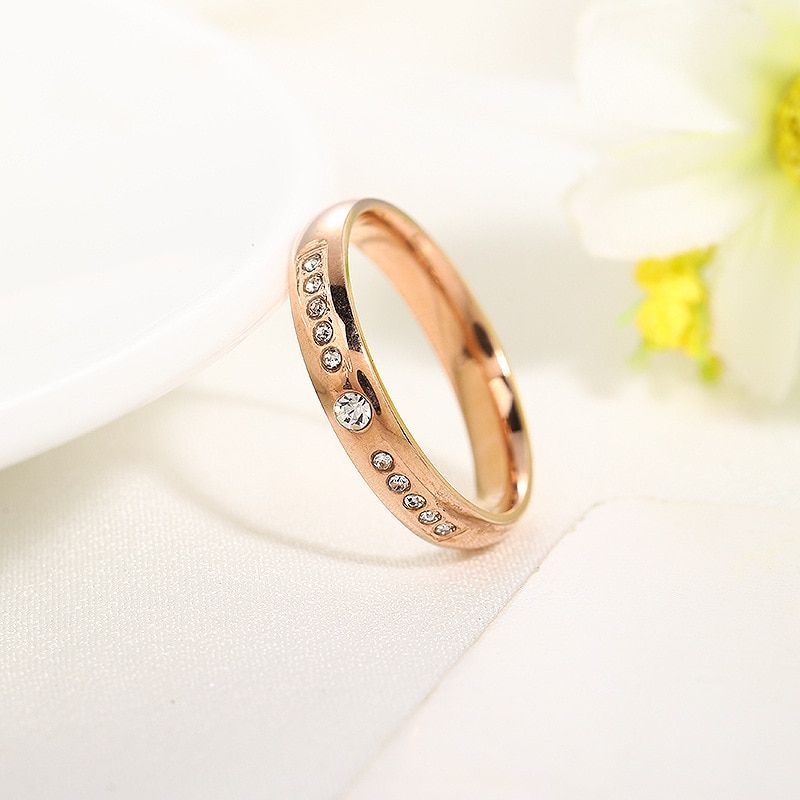 9 Style Fashion Stainless Steel Rings For Women  Couple Rings Zircon Rings Female Jewelry Gifts