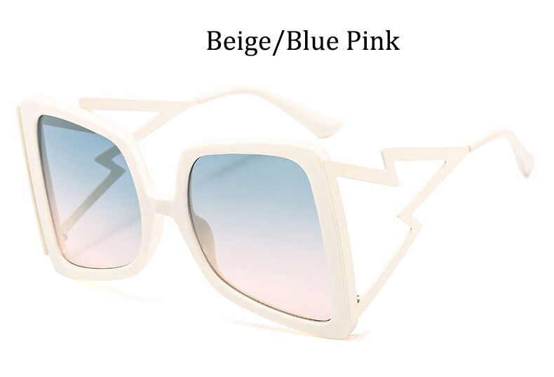 Beige Blue Pinkoversize fashion ladies cat eye sunglasses Vintage Gradient lens glasses fashion butterfly women's sunglasses uv400 shades