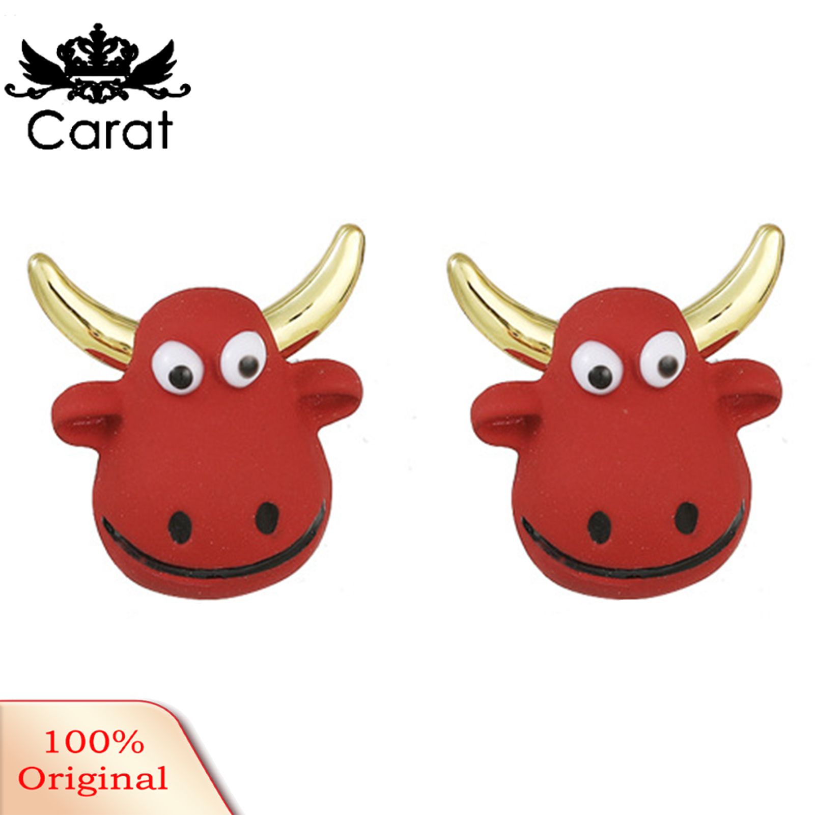 Carat Earring 3D Creative Decoration OX Women Festival New Year Gift for Daily Life