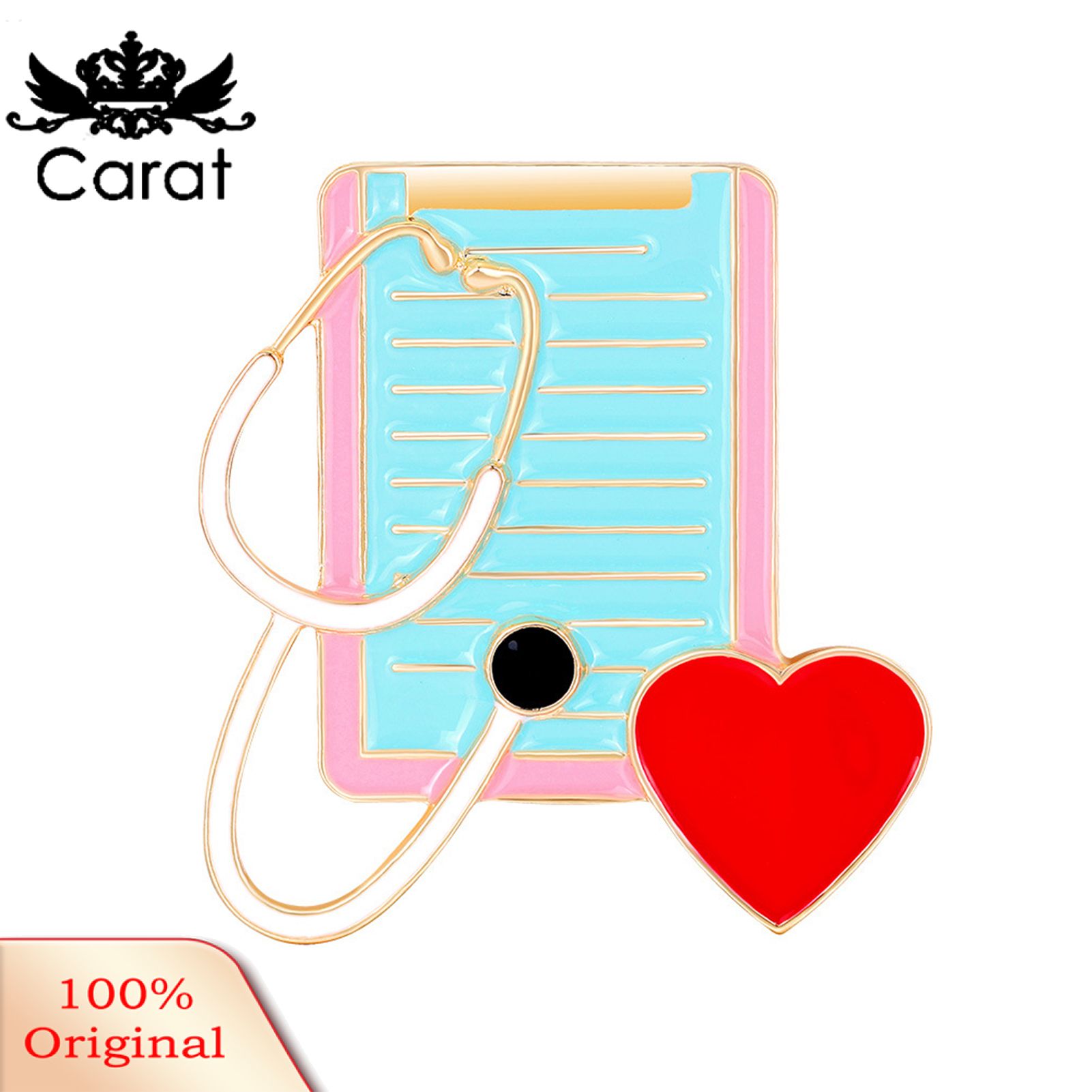 Unisex Medical Pins Stethoscope Nurse Heartbeat Shape Brooches Jewelry Gift
