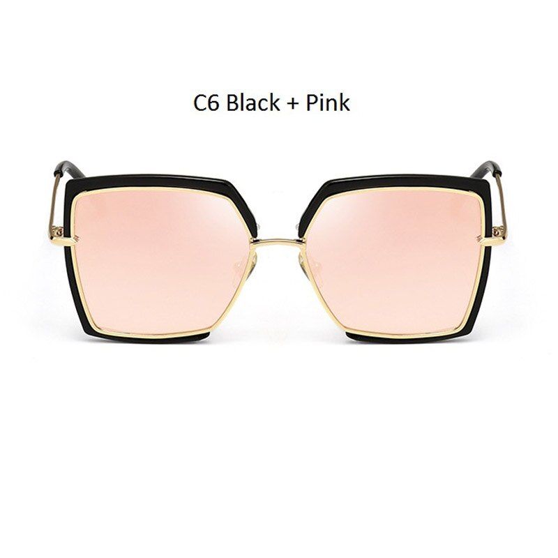 D256 pinkCat Eye Pink Sunglasses Woman Shades Mirror Female Square Sun Glasses For Female Coating Gafas 2018 Fashion Brand Sunglasses Men