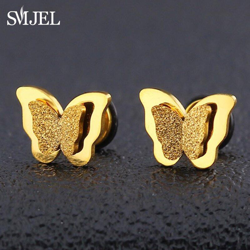 SMJEL Stainless Steel Butterfly Pendants Necklaces for Women Ladies Animal Tassel Chain Ball Charm Choker Girls Jewelry Gifts