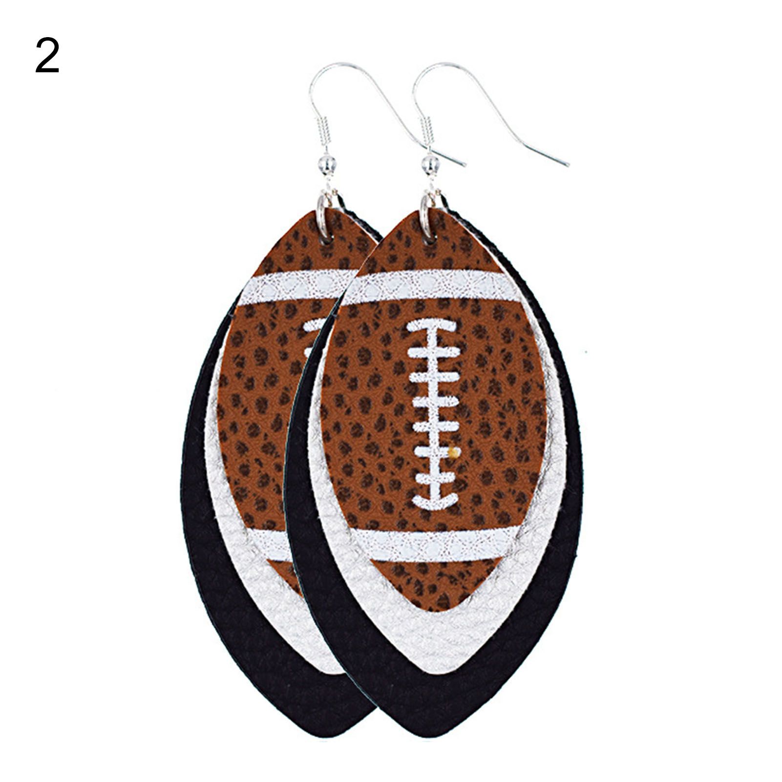 Drop Earring Lightweight Multi-layer Glitter Football Hook Earring