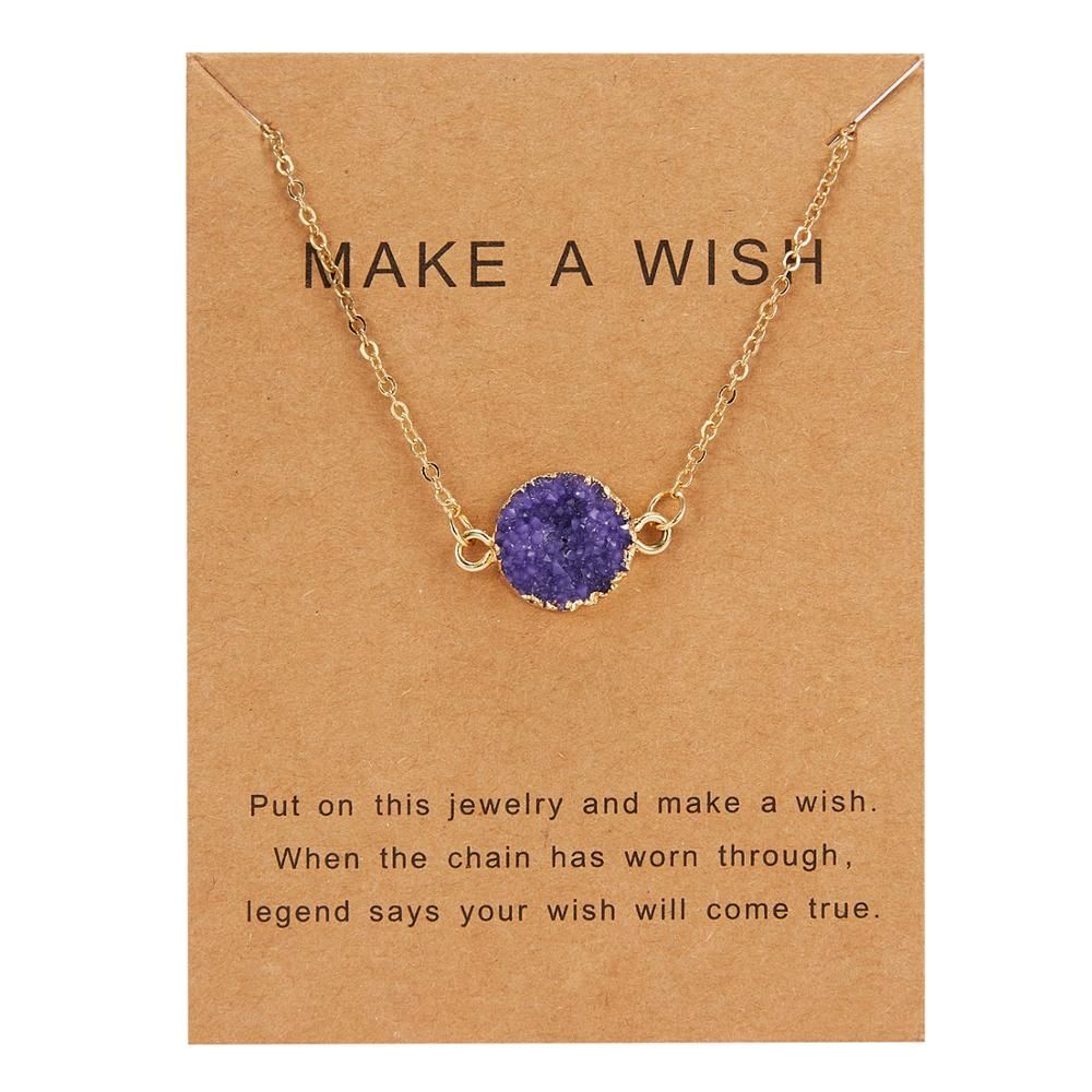 Fashion Tiny Dainty Necklaces for Women Jewelry Natural Resin Stone Round Pendant Gold Color Choker Ethnic Girlfriend Gift