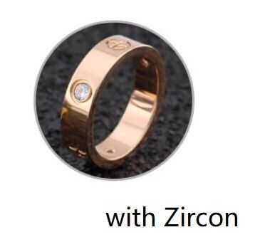 Fashion 6 Zircon Stainless Steel Ring With Stone Crystal For Woman Girl For Men Couple Wedding Ring
