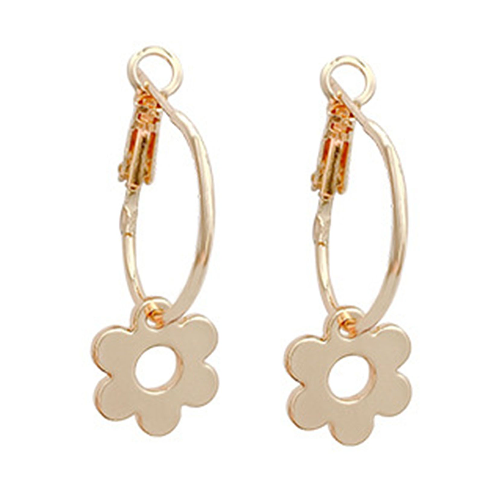 Earrings Jewelry Romantic Sweet Alloy Flower Hoop Earring