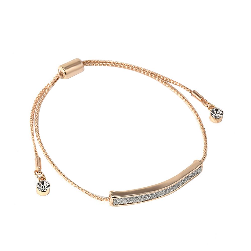 Minimalist Rhinestone Pave Bar Slider Bracelet Cuff Bangle Women Party Jewelry