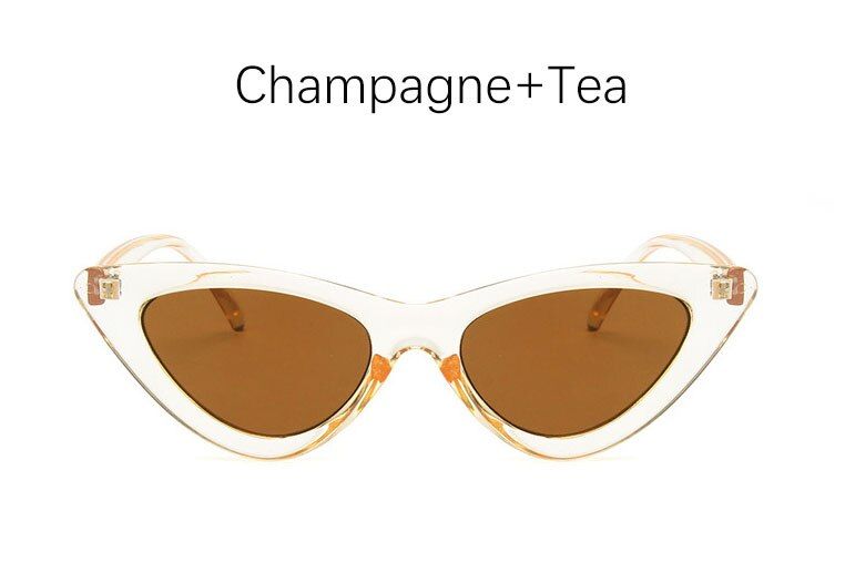 ChampagneFashion Design Luxury Cat Eye Sunglasses Classic Retro Lady Travel Sports Sunglasses Pink Cat Eye Sun Glasses