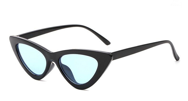 C6BlackBlueSun Glasses Shades For women Cute Retro Cat Eye Sunglasses Women Small Black White Cheap Sun Glasses UV400 Weird Jenner