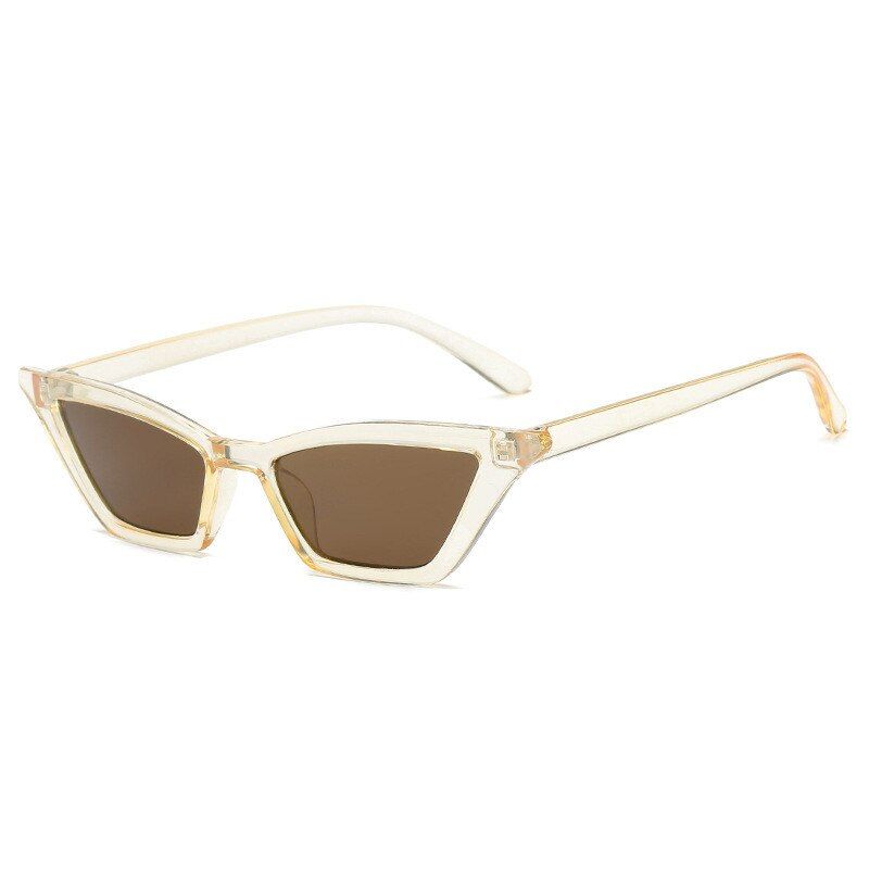 C5BrownCOOYOUNG Fashion Ladies Sunglasses Women Brand Designer Cat Eye Sun Glasses Vintage Eyewear UV400