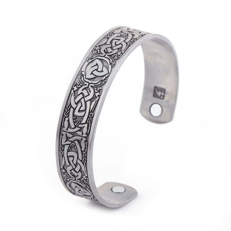 Vintage Irish Lucky Knot Viking Raven Pattern Magnetic Bracelet Nordic Fashion Trends Men and Women Bracelet Jewelry