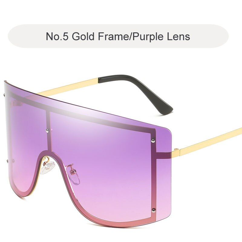 C5 PurpleFashion Oversized Sunglasses Women 2020 Luxury Brand Design Rimless Sun Glasses Retro Gradient Female Glasses Gafas De Sol UV400