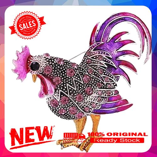 Creative Big Rooster Shape Rhinestone Brooch Pin Jewelry Party Xmas Gift