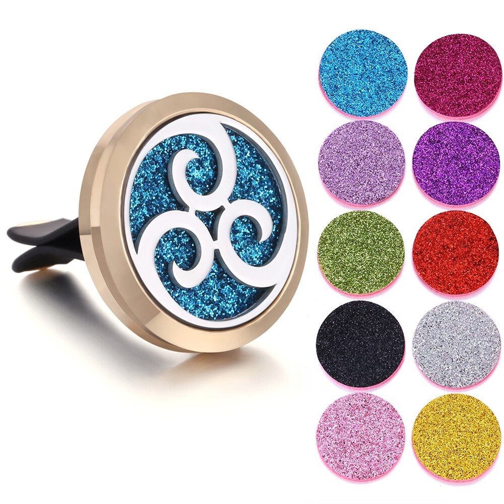 Rose Gold Aromatherapy Diffuser Necklace Jewelry Car Perfume Locket Essential Oil Diffuser Car Clip Aroma Perfume Locket Pendant