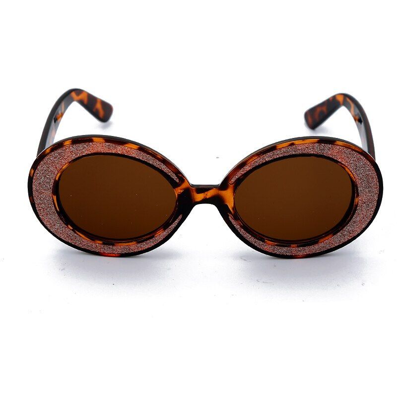 5Fashion Funny Oval Sunglasses Women 2019 Oversized Round Bling Silver Circle Sun Glasses Personality Female Shades oculos de sol