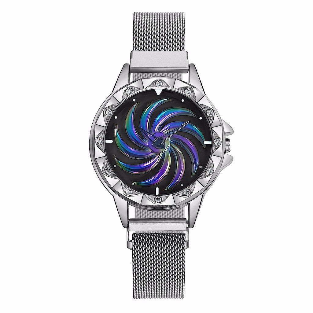 2020  Fashion Purple Watches Women Magnet Buckle Stylish Rotating Dial Quartz Watches Women Female Wristwatch Reloj Mujer