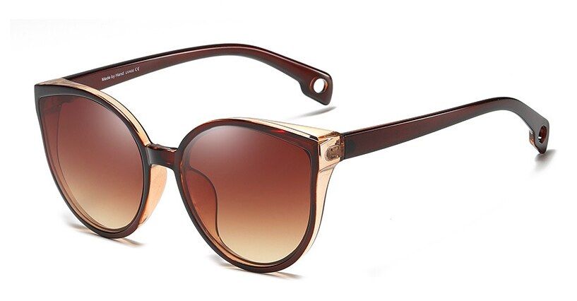C2 brown47071 Big Cat Eye Retro Sunglasses Men Women Fashion Shades UV400 Vintage Glasses