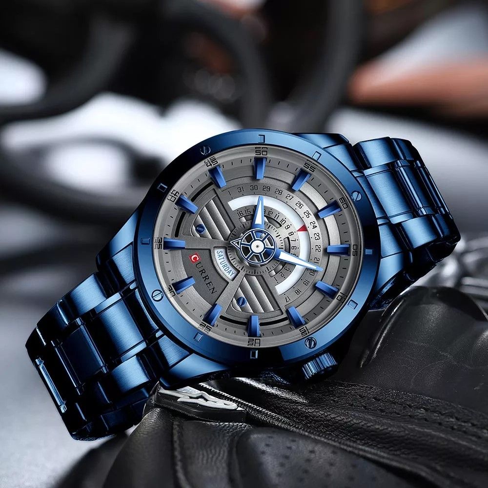 CURREN 8381 Quartz Watch For Men Top Luxury Brand Sports Waterproof Watches Mens Stainless Steel Male Wristwatches