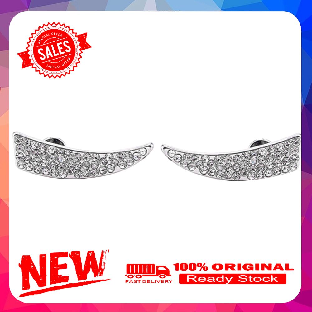 Shiny Irregular Triangle Full Rhinestone Stud Earrings Women Party Jewelry Gift