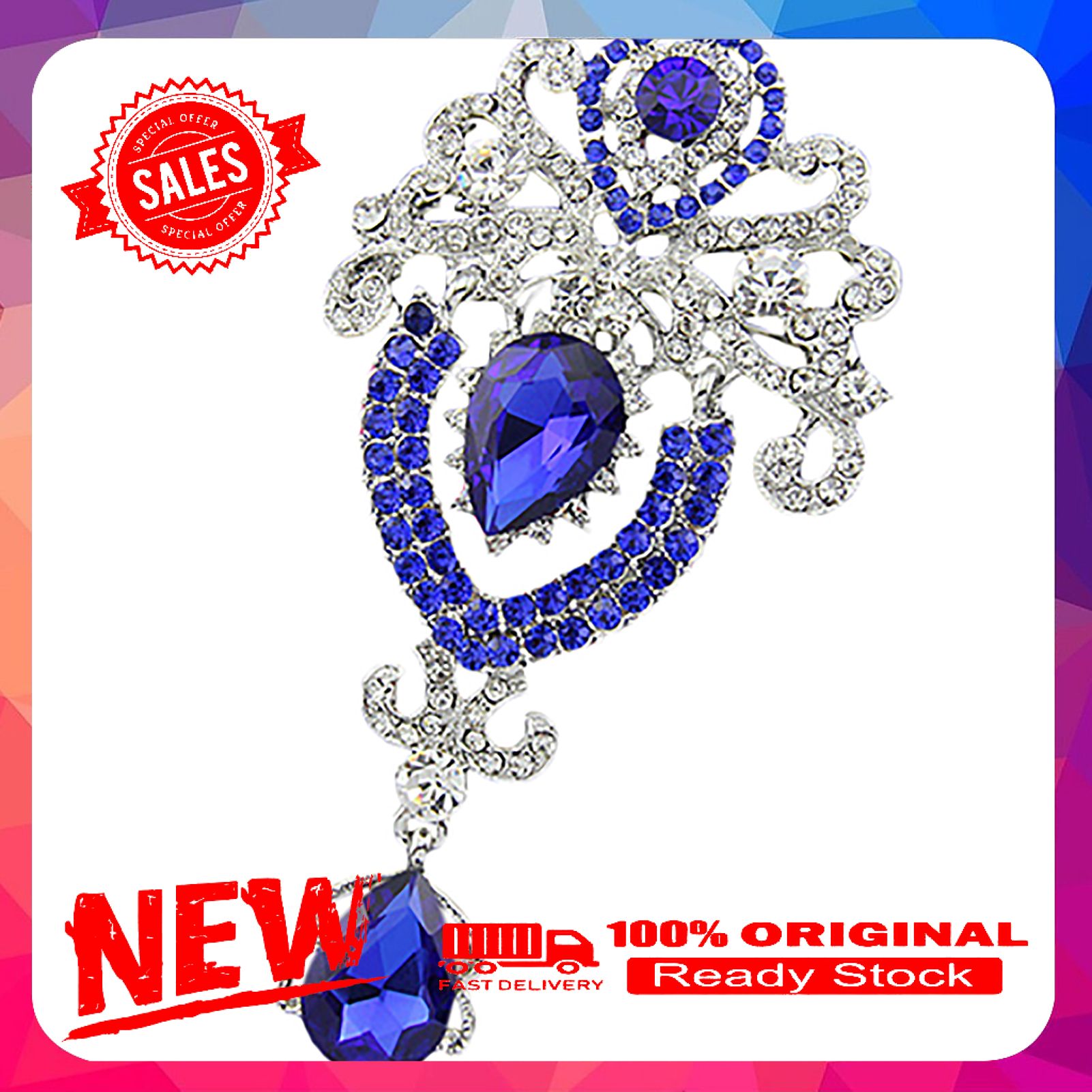 Brooch Exquisite Crown Design Luxury Fashion Diamante Brooch Pin for Holiday