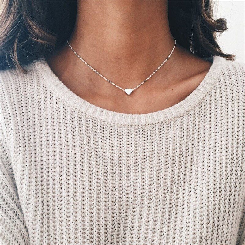 Modyle Vintage Multilayer Pendant Necklace For Women Bohemian New Gold Round Heart Moon Star Choker Necklace Trendy Jewelry