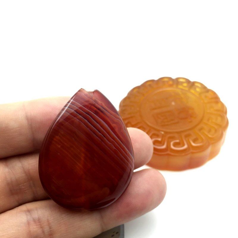 40x30MM Multicolor Carnelian Stone Bead Teardrop CAB Cabochon Straight hole Onyx Jewelry GEM Pendant 1PCS(null)