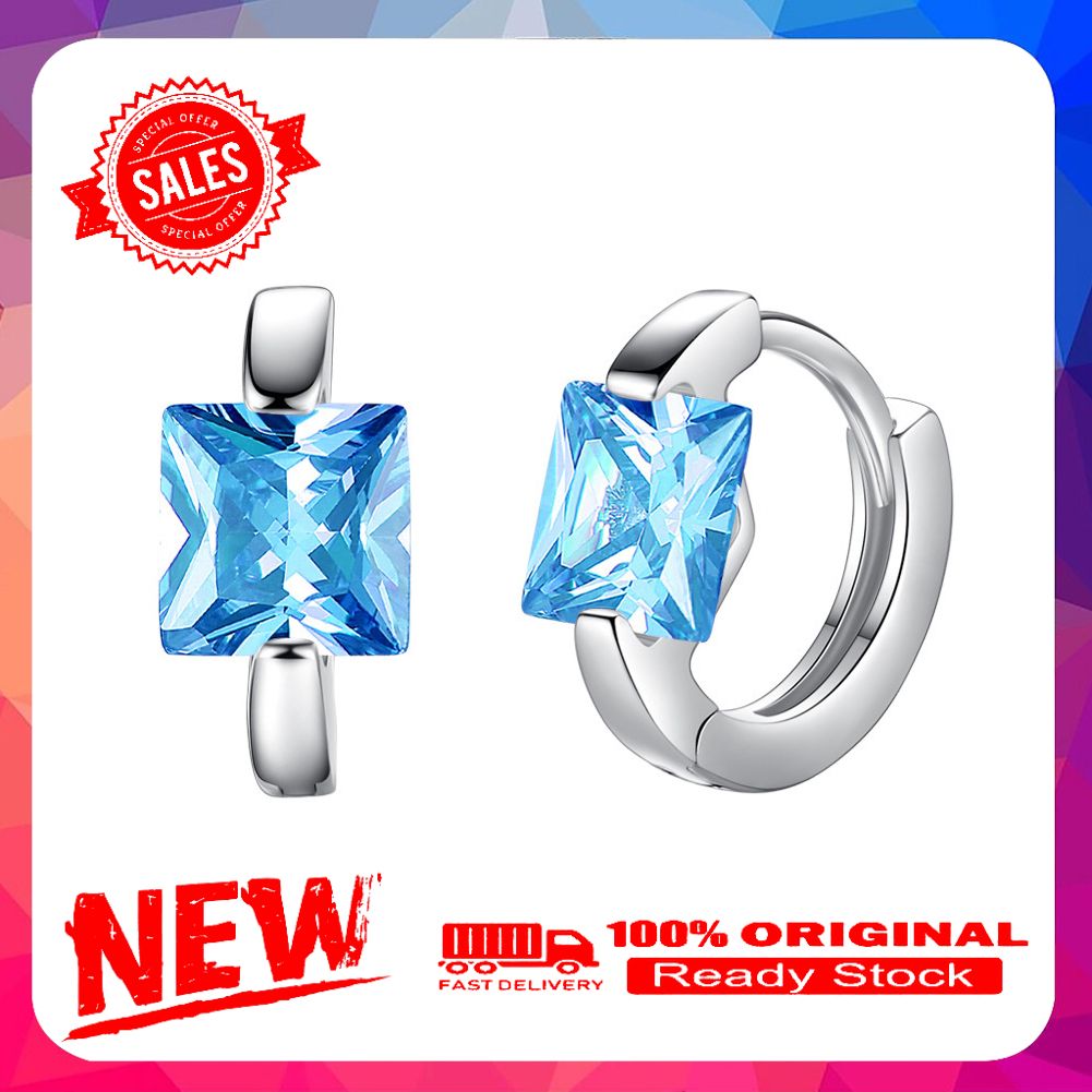 Fashion Women Cubic Zirconia Inlaid Huggie Earrings Wedding Party Jewelry Gift