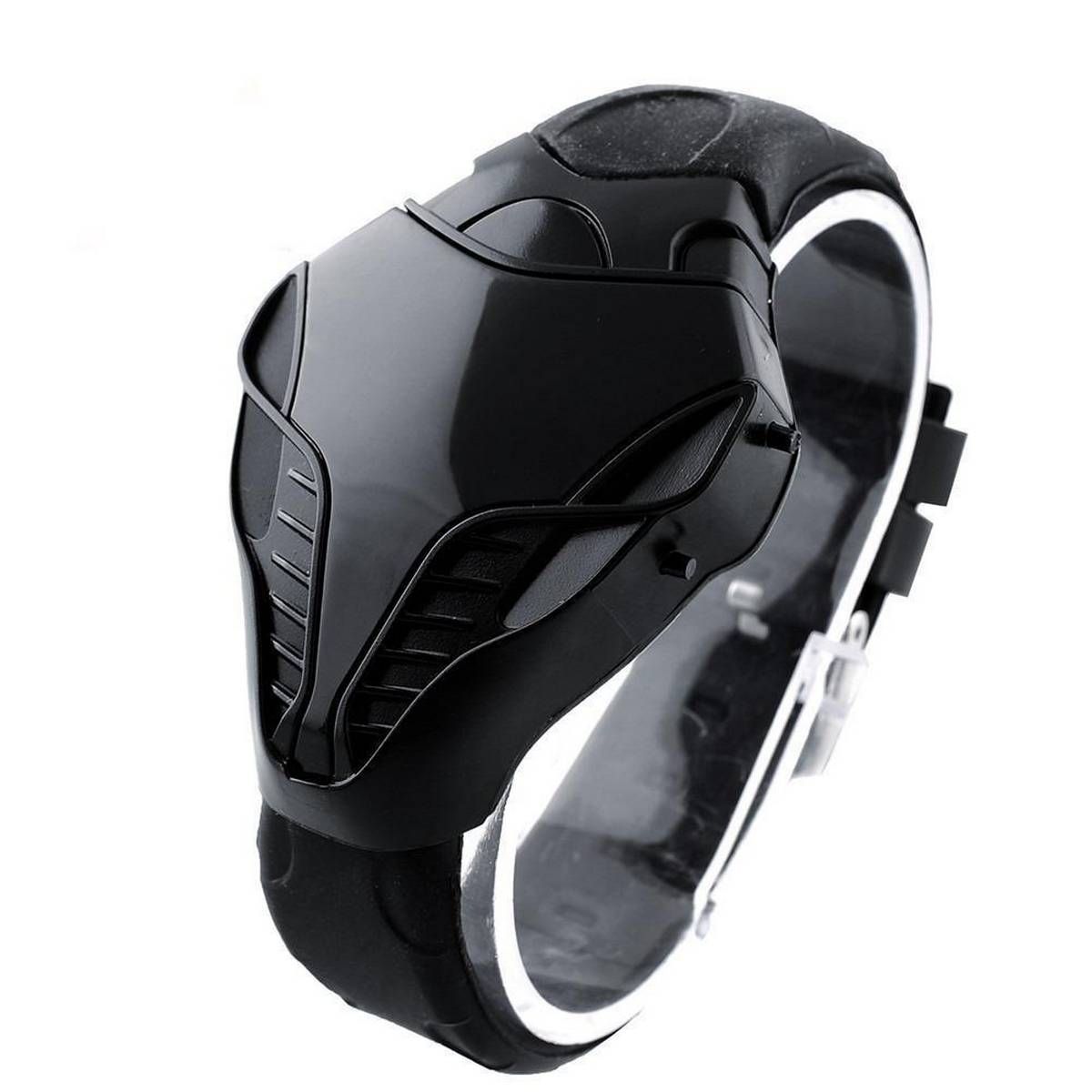 LED Digital Fashion Boy Mens Cobra Iron Triangle Dial Wrist Watch New - intl