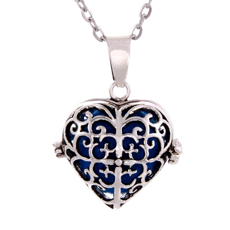 Flower shape 1pc Hollow Cage Filigree Ball Box Diffuser Necklace Locket Pendants For DIY Perfume Essential Oil Jewelry Findings