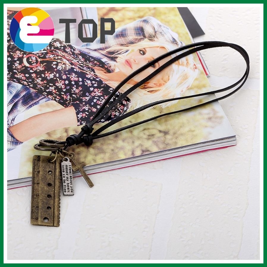 Korean Fashion Jewelry Leather Necklace Fashion Punk Jewelry Jewelry Ruler Necklace