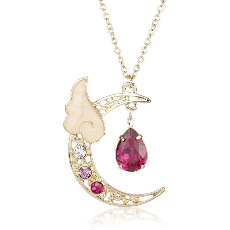 Card Captor Sakura Necklace Women Girl Fashion jewelry Star Wings Pendants Necklaces Choker Sweet Accessories Gift