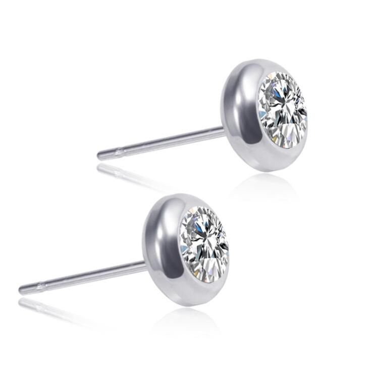 2018 Titanium Steel Ear Stud Earrings For Women Men Spike With Cubic Zircon Charm Stud Earrings Fashion Punk Jewelry Gift