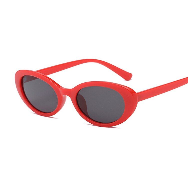 RedGrayBrand Designer Oval Sunglasses Women Vintage 90s Ladies Cat Eye Sunglasses Small Frame Sun Glasses Female Oculos De Sol