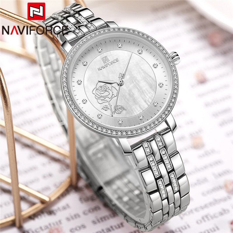 NAVIFORCE NF5017 Rose Gold Stainless Steel Analog Watch For Women