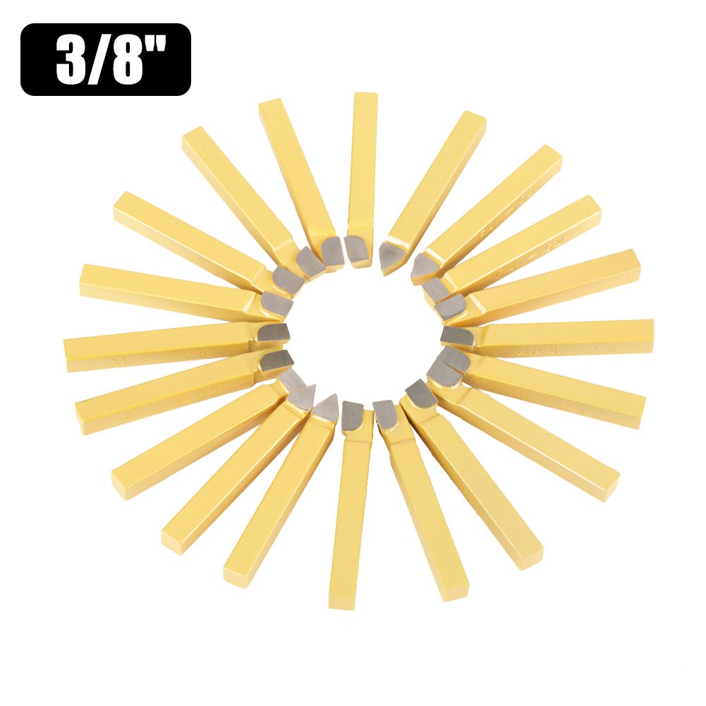 20pcs 3/8 Inch Metal Lathe Tooling Carbide Tip Tipped Cutter Tool Bit Cutting Set High Hardness Turning Milling Welding Bit