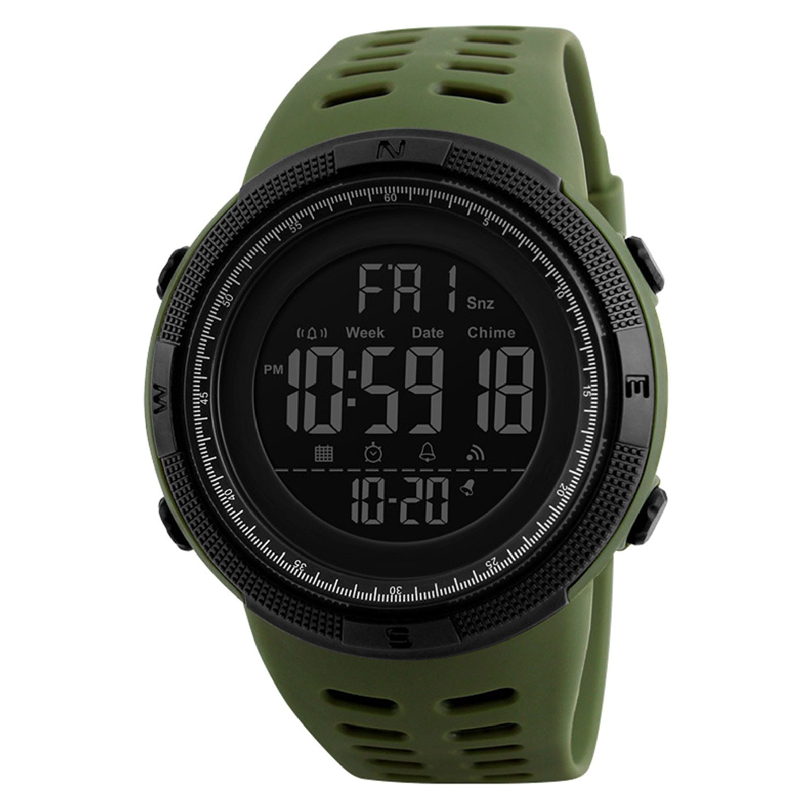 Watch Electronic Luminous Silicone Multipurpose Men Wristwatch for Daily Life
