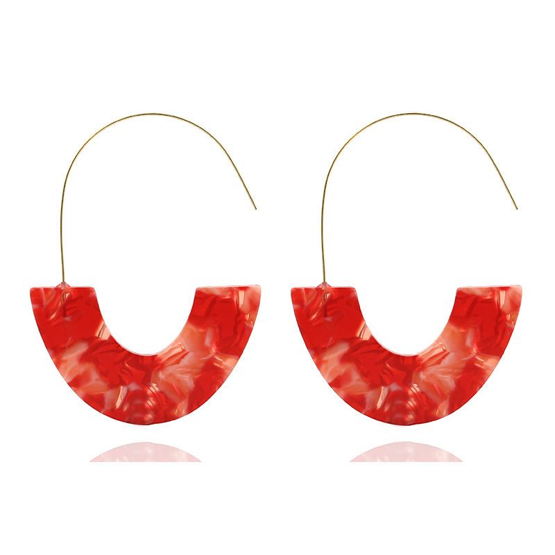 Fashion Leopard Grain Statement Earrings Semicircle Resin Drop Earring Big Maxi Earrings ZA Jewelry