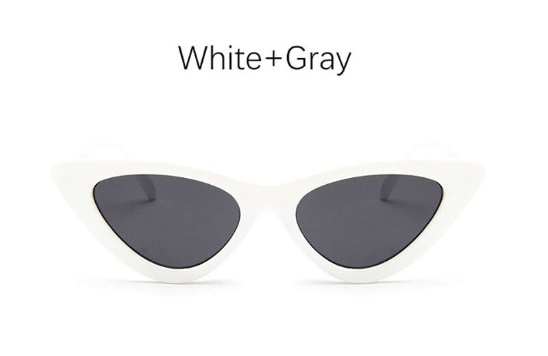 White GrayWomens Fashion Cat Eye Sunglasses Vintage Ladies Sun Glases Retro Cateye Glasses Female Fashion Pink oculos feminino UV400
