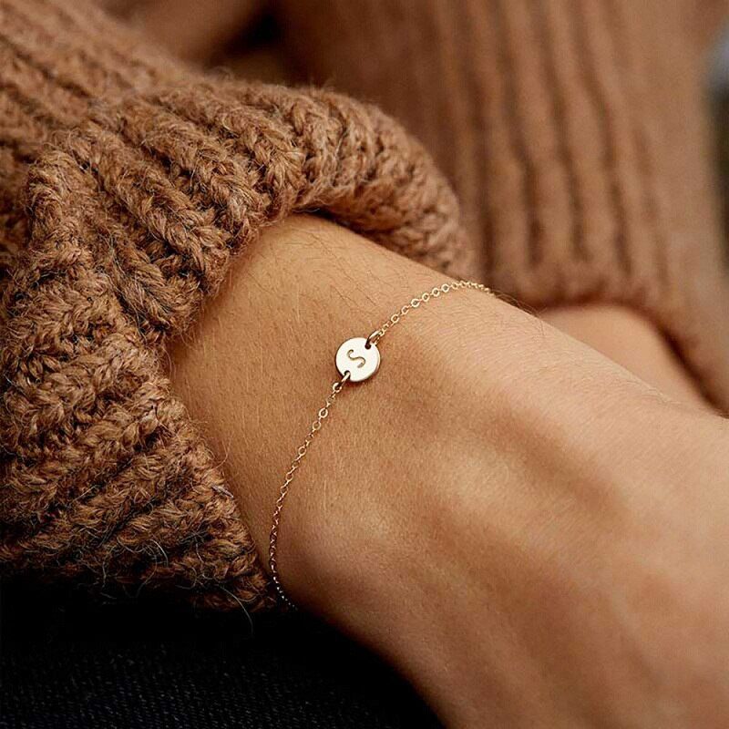 Fashion Gold Color Letter Bracelet & Bangle For Women Simple Adjustable Bracelets Pulseras Mujer Jewelry Party Gifts