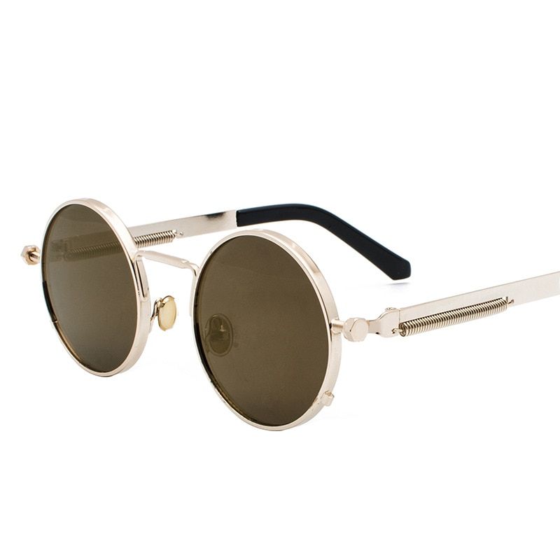 MYT_0135 New Punk style Sunglasses Men Trendy Spring Metal Mirror Legs Individual Sunglasses Women Reflective Oculos UV400
