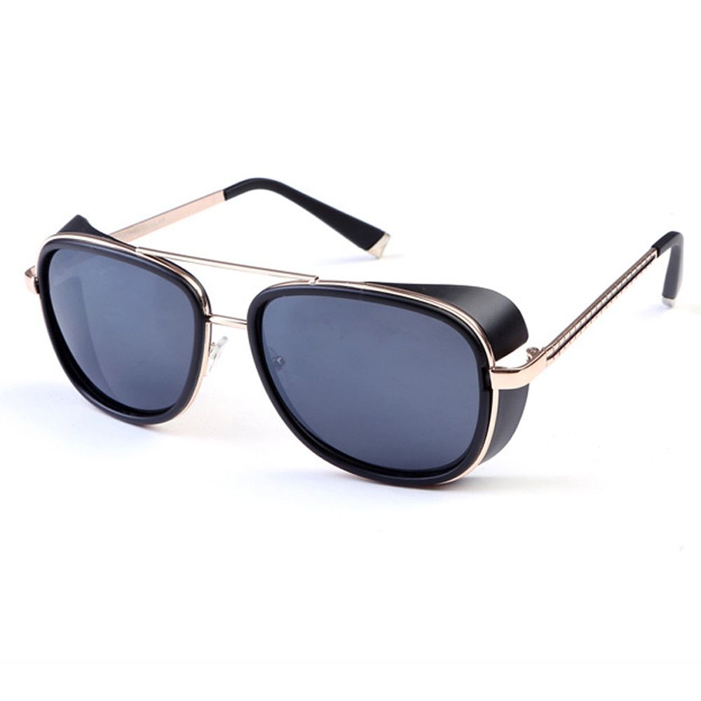 MUSELIFE Iron Man 3 Matsuda TONY Stark Sunglasses Men Rossi Coating Retro Vintage Designer Sun Glasses Oculos Masculino Gafas De-08 MattBlack-Black-As Picture