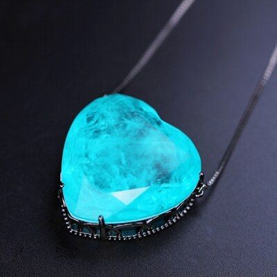 Newranos Pedra Fusion Stone Heart Necklace 10 Colors Birthstone Pendant Necklaces Crystal Long Chain Necklaces Party Jewelry