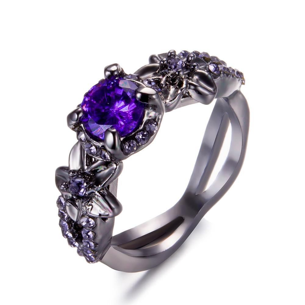 Round Blue Zircon Stone Ring for women