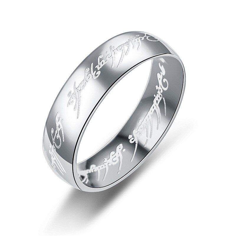 Modyle Fashion Letter Rings Black/Gold/Silver Color Stainless Steel Rings Titanium Steel 6MM Men Rings
