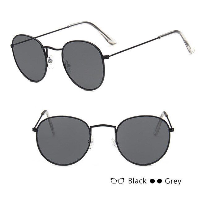 black greyRBRARE Retro Round Womens Sunglasses Alloy Mirror Mens Sun Glasses Vintage Brand Designer Modis Oculos Trending Products