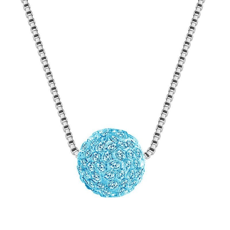 Crystal Ball Multicolor Shambhala Ball Dangle Pendant Necklace For Women Initial Necklace Colgantes Mujer Moda Boho Jewelry Gift