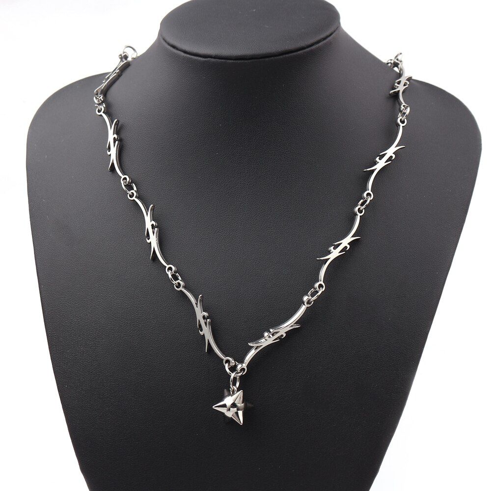 Punk Style Gothic Bramble Wire Necklace Harajuku Hip Hop Flame Necklace Accessories Streetwear Night club Party Collares