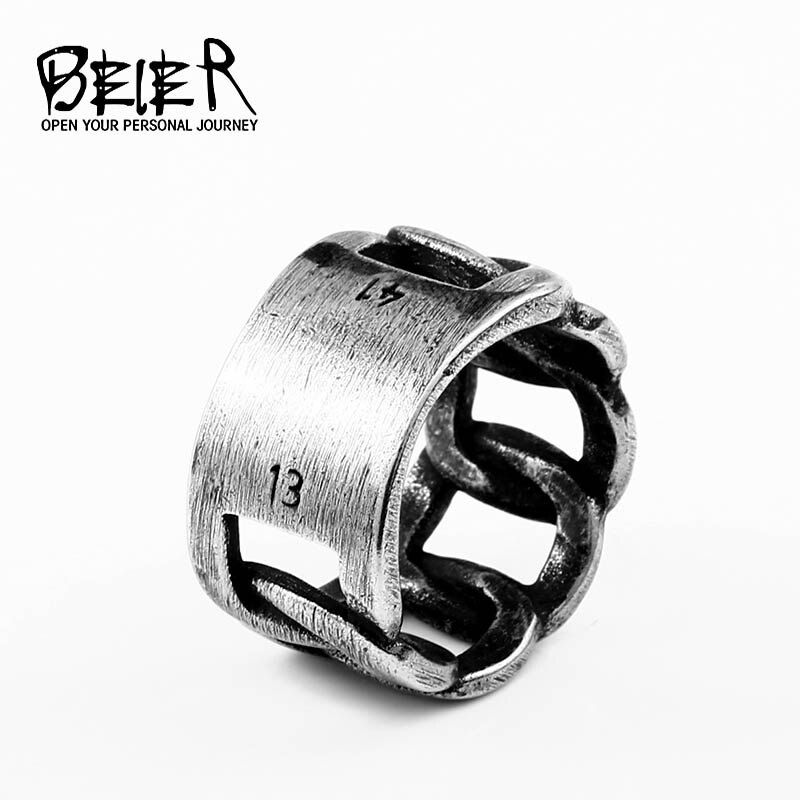 Beier 316L Stainless steel 1314 Twist chain couple ring, meaning a lifetime for Man Unique wholesale price  jewelry  LR594