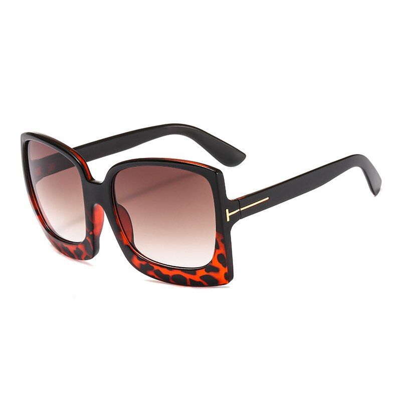 C5BrownLeopard-BrownOEC CPO Women Oversize Sun glasses Fashion Female Square Sunglasses Women Famous Brand Black Vintage Shades UV400 O126